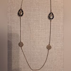Gold and Black Teardrop Necklace